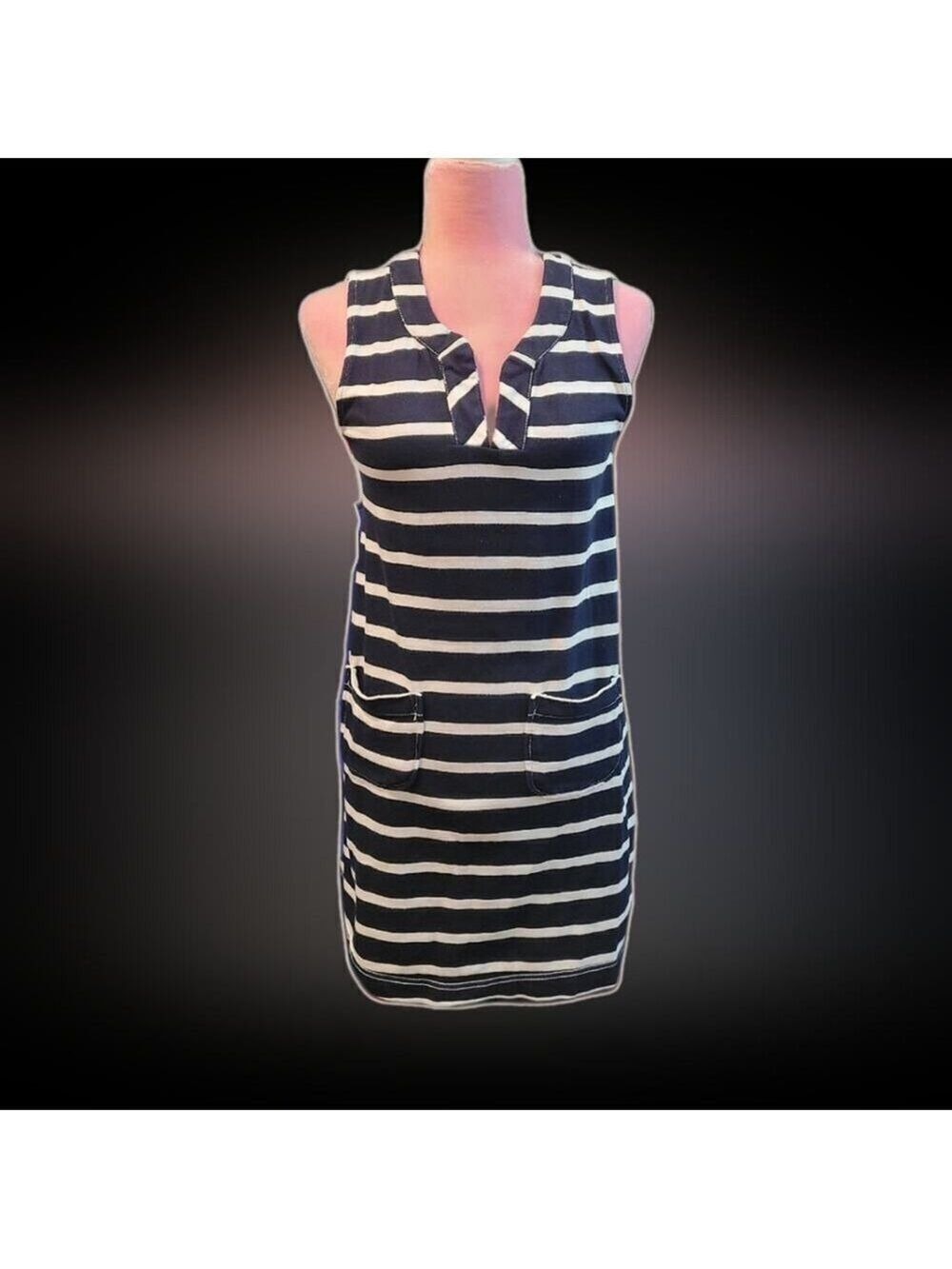 Philosophy Navy Striped Cotton Blend Dress